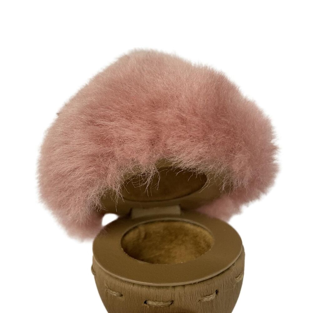 Fendi Acorn Charm Bag Charm 7AS427AYJ8F1UJ1 Beige Pink Leather Fur - Picture 4 of 6
